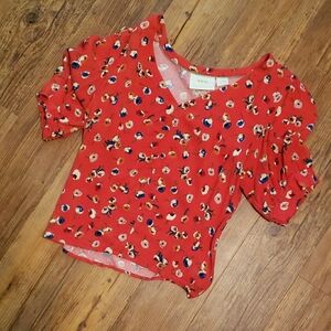Maeve Red Floral Blouse